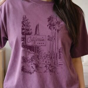 Comfort Colors Purple California Love Graphic Tee